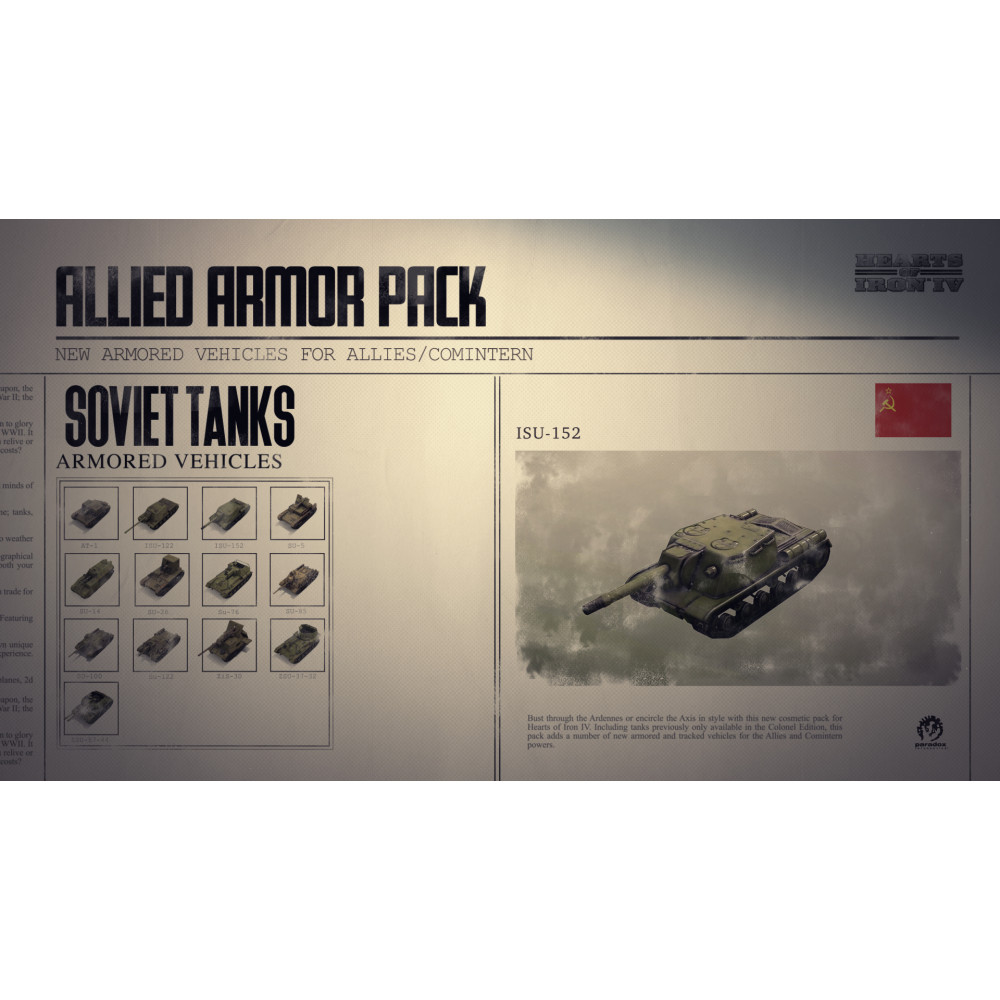 Hearts of Iron IV: Allied Armor Pack